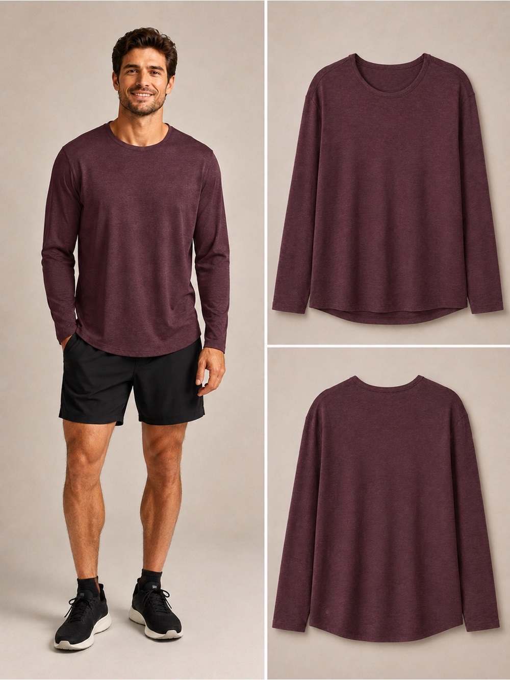 Lululemon 5 Year Basic Long Sleeve Men’s L Heathered Dark Adobe